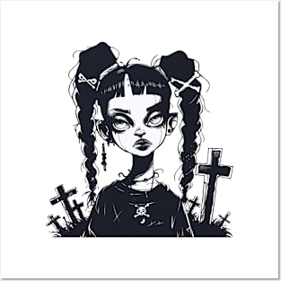 goth grave yard girl Posters and Art